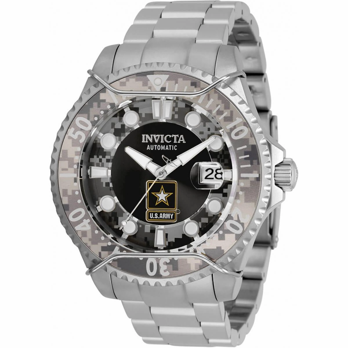 Invicta Men's Automatic Watch - U.S. Army Black and Camouflage Dial Bracelet | 31851