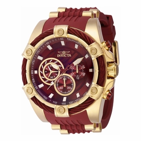 Invicta Men's Chrono Watch - Bolt Yellow Gold Steel and Red Rubber Strap | 40798