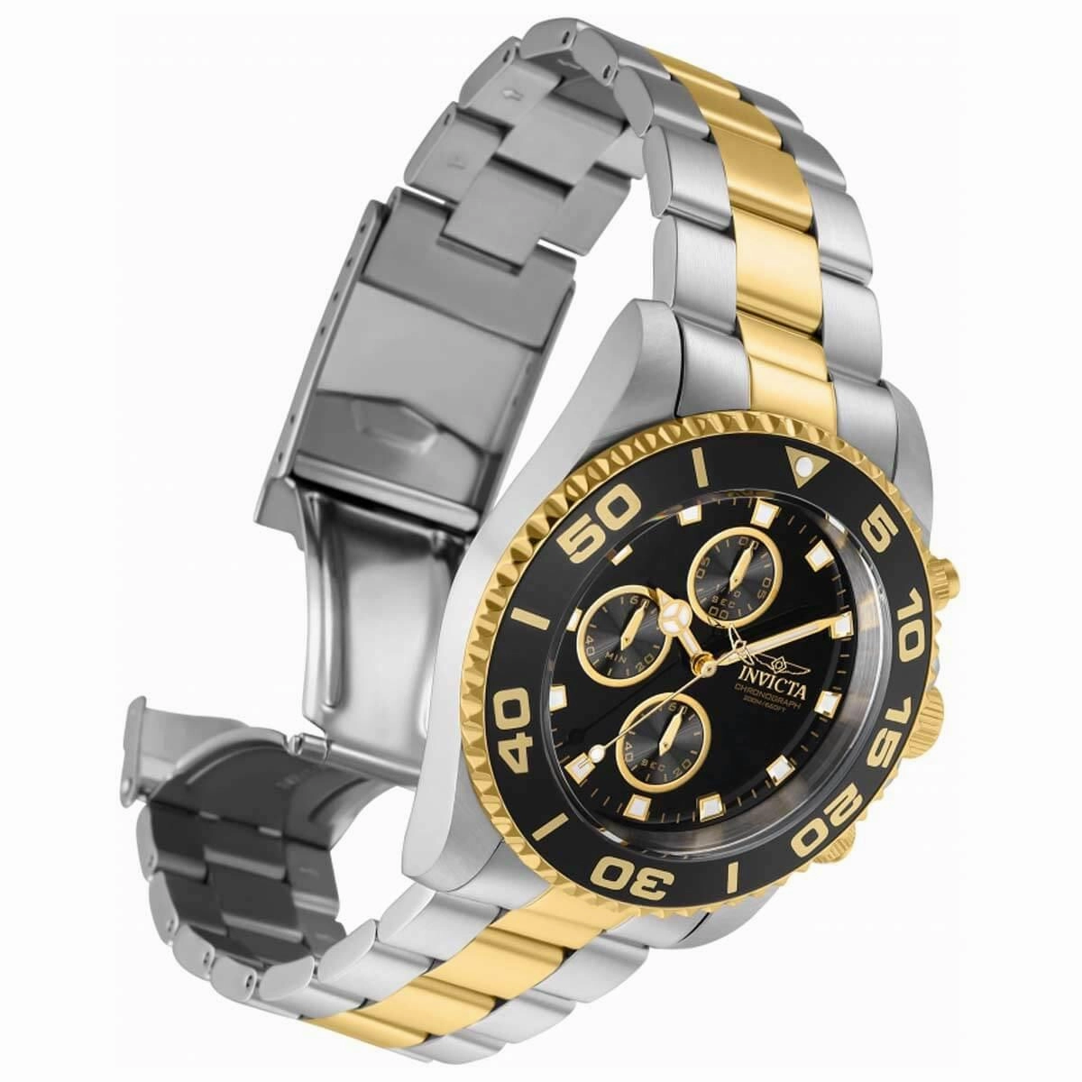 Invicta Men's Chrono Watch - Invicta Connection Black Dial Two Tone Bracelet | 28691
