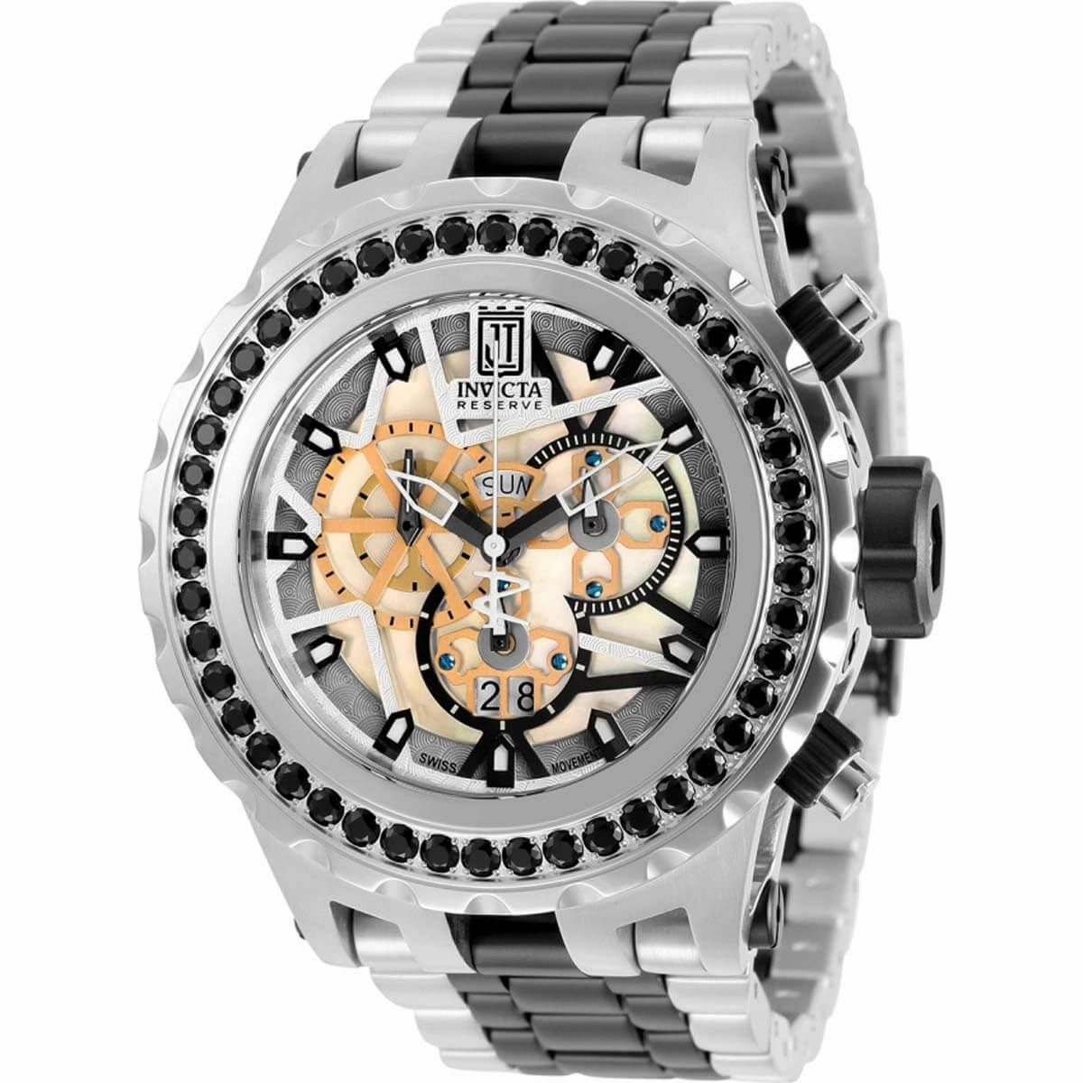 Invicta Men's Chrono Watch - Jason Taylor Two Tone Silver and Black Bracelet | 32116