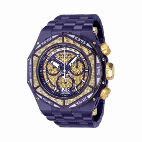 Invicta Men's Chrono Watch - Reserve Carbon Hawk Purple and Yellow Gold Case | 38926