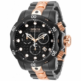 Invicta Men's Chrono Watch - Reserve Venom TT Black and Rose Gold Bracelet | 32130