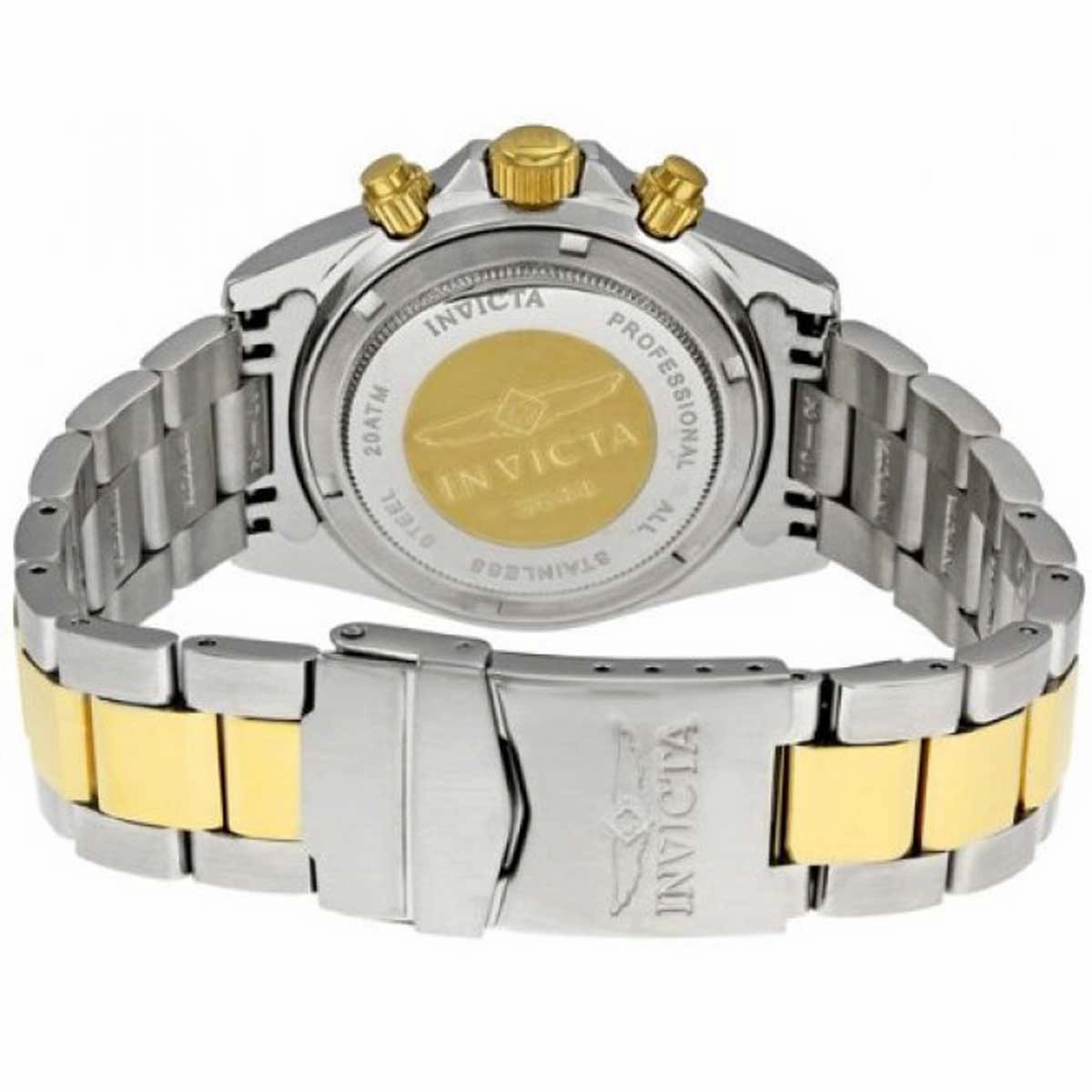 Invicta Men's Chronograph Two Tone Watch - Speedway Quartz Blue Dial Date | 3644