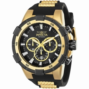 Invicta Men's Chronograph Watch - Aviator Black Dial Two Tone Strap | 25135