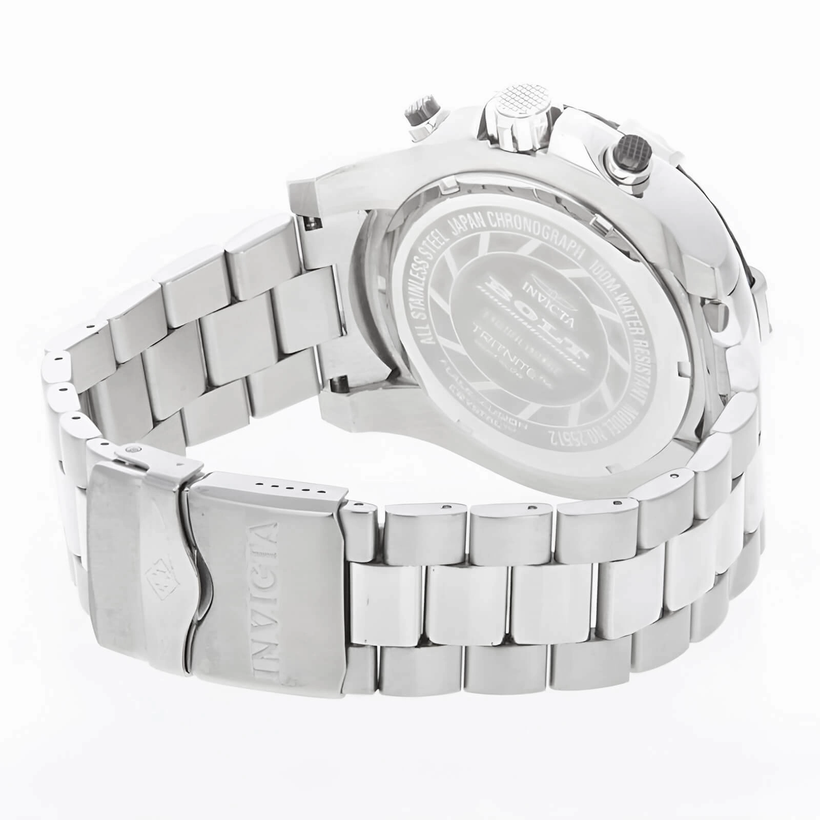 Invicta Men's Chronograph Watch - Bolt Black Dial Stainless Steel Bracelet | 25512