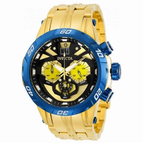 Invicta Men's Chronograph Watch - Cruiseline Blue Bezel Yellow Gold Bracelet | 32147