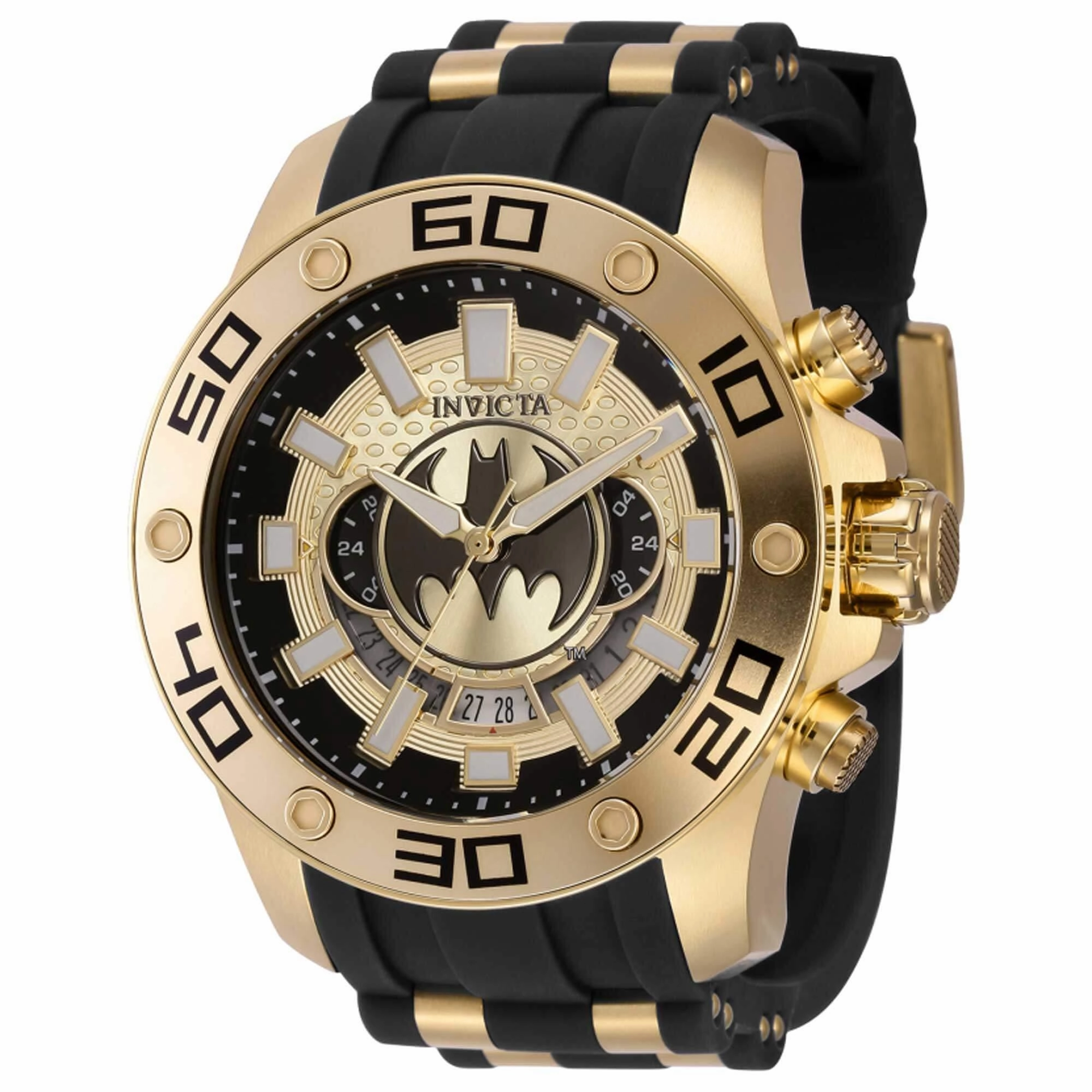 Invicta Men's Chronograph Watch - DC Comics Batman Gold Tone and Black Dial | 43597