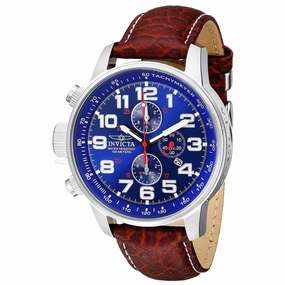 Invicta Men's Chronograph Watch - Force Blue Dial Brown Leather Strap | 3328