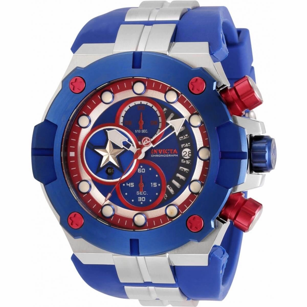 Invicta Men's Chronograph Watch - Marvel Blue Dial Two Tone Strap | 30313
