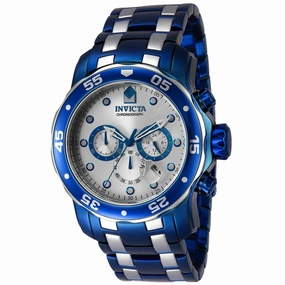 Invicta Men's Chronograph Watch - Pro Diver Blue and Silver Dial Bracelet | 40923