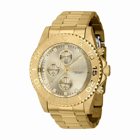Invicta Men's Chronograph Watch - Pro Diver Champagne Dial Yellow Gold Case | 43410