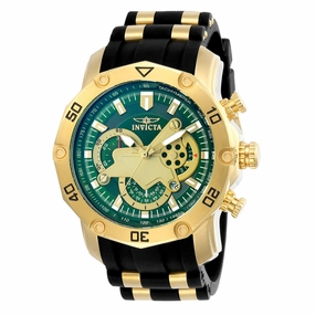 Invicta Men's Chronograph Watch - Pro Diver Quartz Green & Gold Dial | 23425
