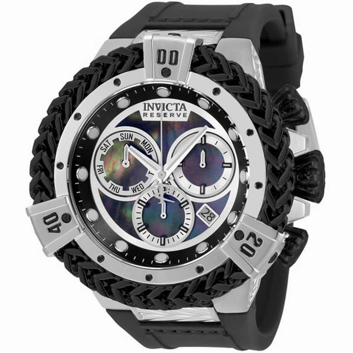 Invicta Men's Chronograph Watch - Reserve Hercules Black and Silver Bracelet | 33709