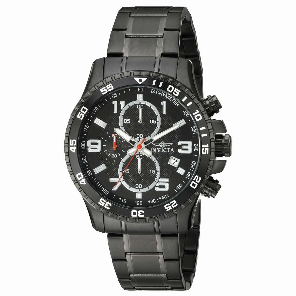 Invicta Men's Chronograph Watch - Specialty Quartz Black Dial Steel Bracelet | 14880