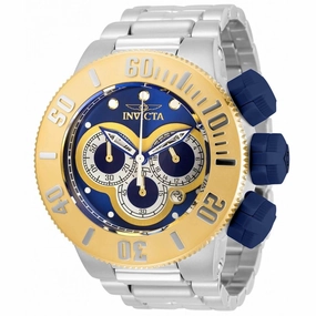 Invicta Men's Chronograph Watch - Specialty Silver, Yellow and Blue Dial | 31540