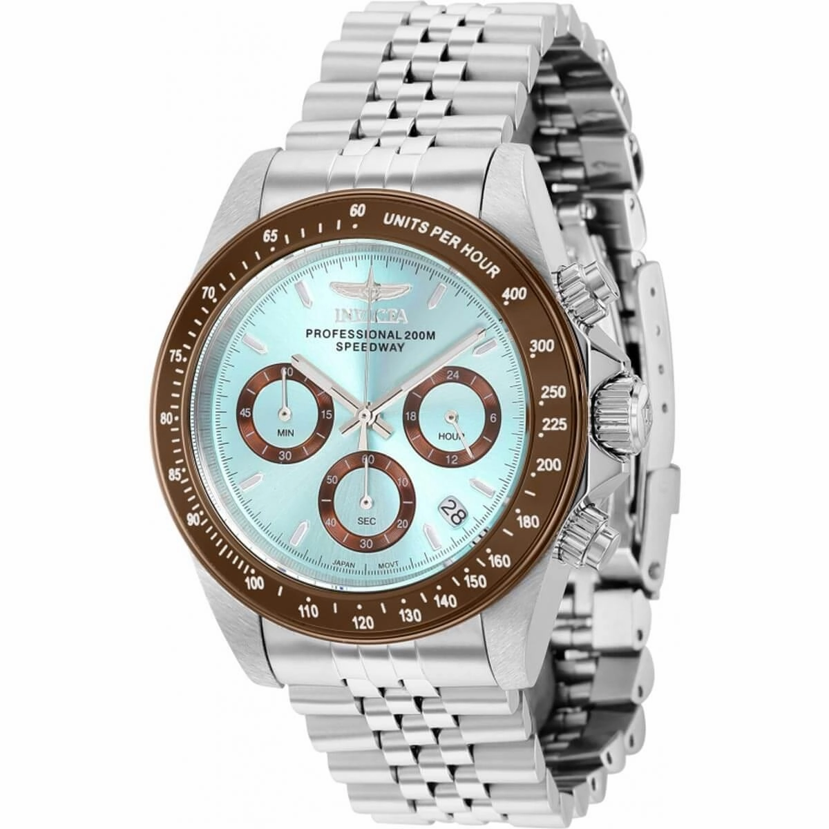 Invicta Men's Chronograph Watch - Speedway Light Blue Dial Steel Bracelet | 36733