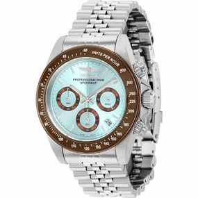 Invicta Men's Chronograph Watch - Speedway Light Blue Dial Steel Bracelet | 36733