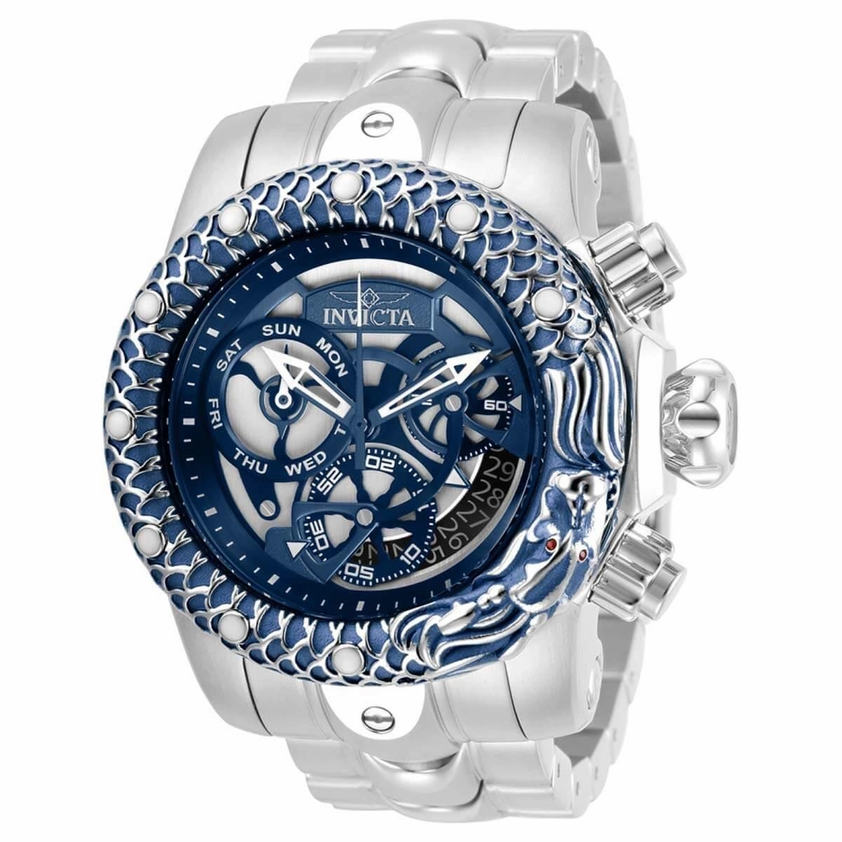Invicta Men's Chronograph Watch - Venom Blue and Silver Tone Dial Bracelet | 31501