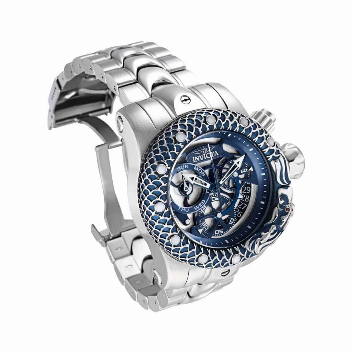 Invicta Men's Chronograph Watch - Venom Blue and Silver Tone Dial Bracelet | 31501