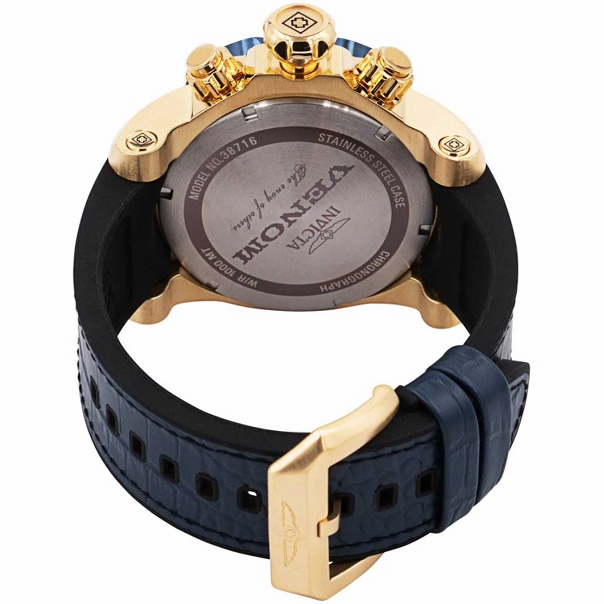 Invicta Men's Chronograph Watch - Venom Quartz Blue and Gold Tone Strap Dive | 38716