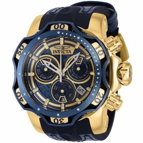 Invicta Men's Chronograph Watch - Venom Quartz Blue and Gold Tone Strap Dive | 38716