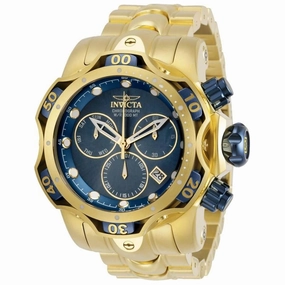 Invicta Men's Chronograph Watch - Venom Quartz Blue Dial Yellow Gold Bracelet | 29641
