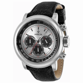 Invicta Men's Chronograph Watch - Vintage Silver Tone and Black Dial Strap | 37784