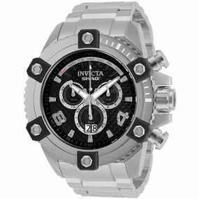 Invicta Men's Diamond Watch - Shaq Quartz Black Dial Silver Tone Bracelet | 33725