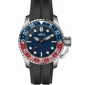 Invicta Men's Japanese Quartz Watch - Pro Diver Blue Dial Black Rubber Strap | 35658