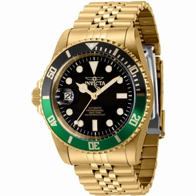 Invicta Men's Left Handed Watch - Pro Diver Quartz Green, Black Bezel Bracelet | 43985