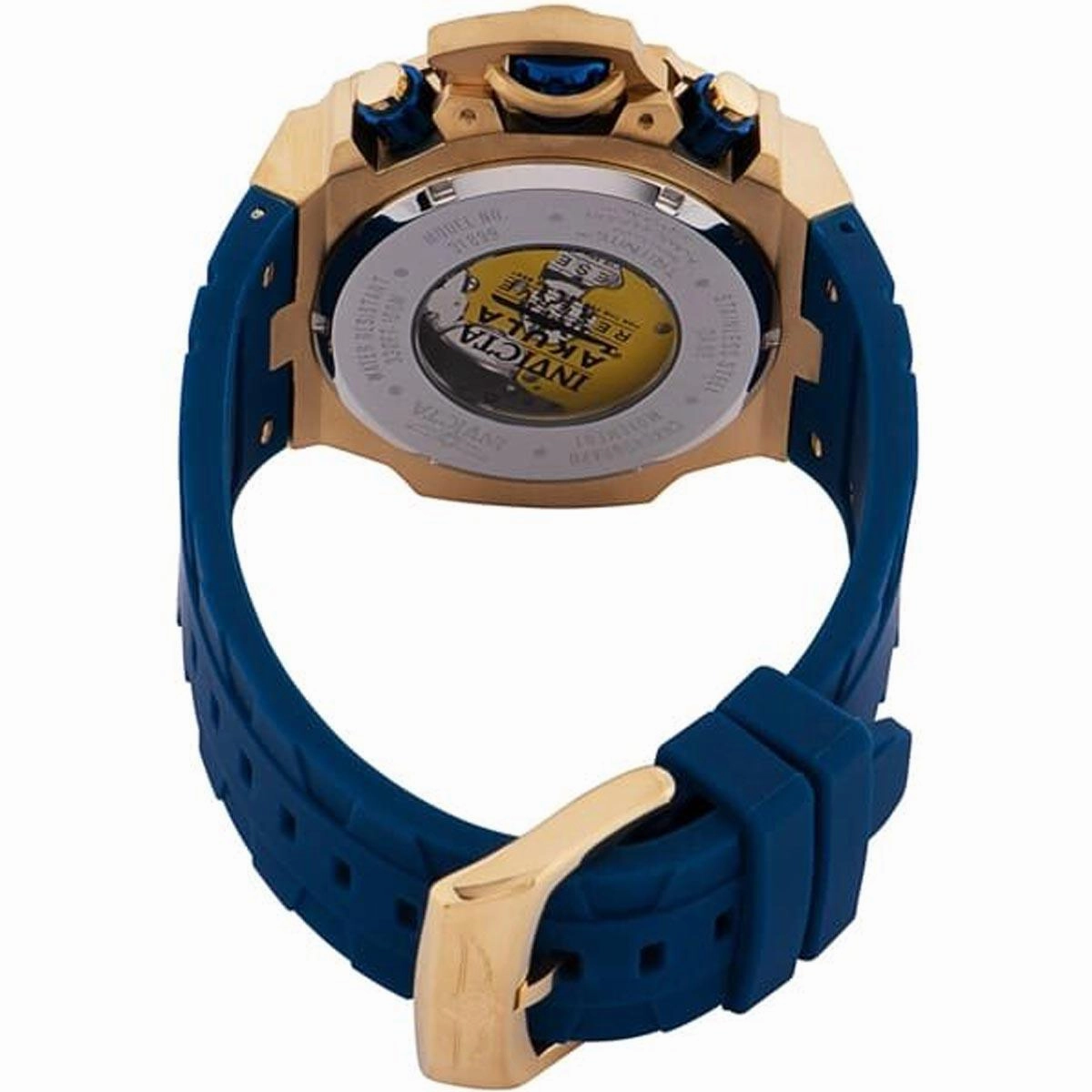 Invicta Men's Quartz Chronograph Watch - Akula Blue and Gold Dial Strap | 31899