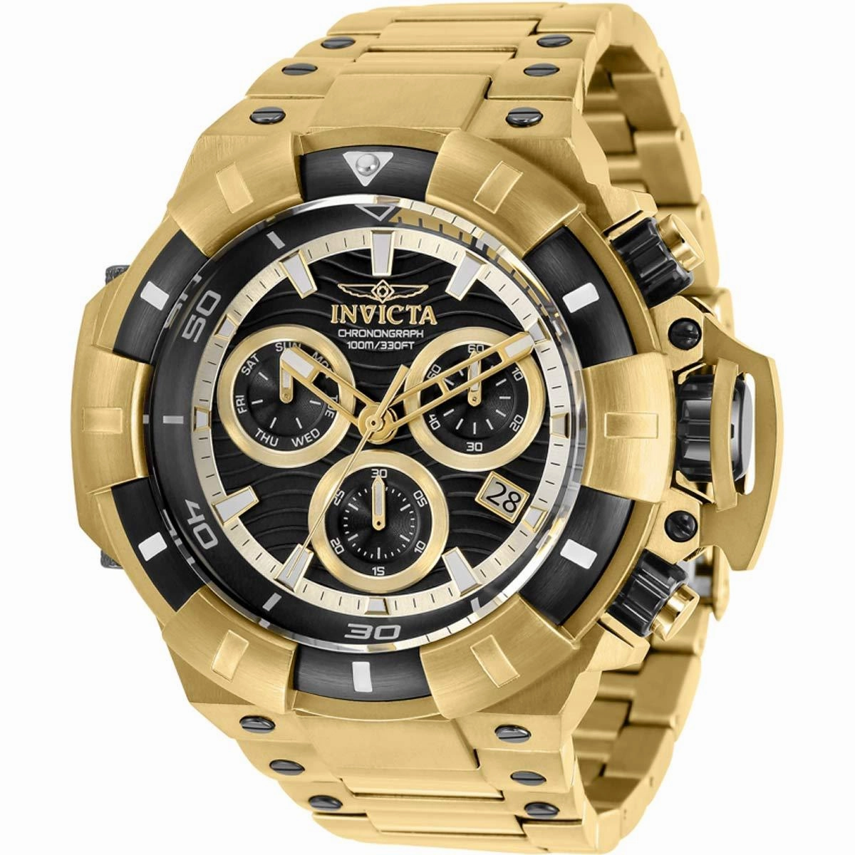 Invicta Men's Quartz Chronograph Watch - Akula Yellow Gold Steel Bracelet | 31872