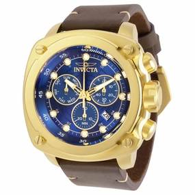 Invicta Men's Quartz Watch - Aviator Chronograph Brown Leather Strap | 32106