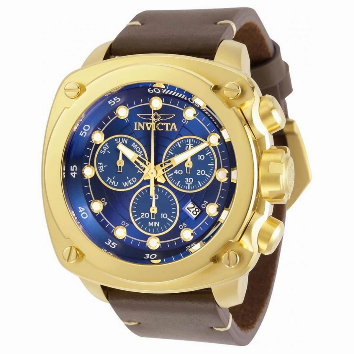 Invicta Men's Quartz Watch - Aviator Chronograph Brown Leather Strap | 32106