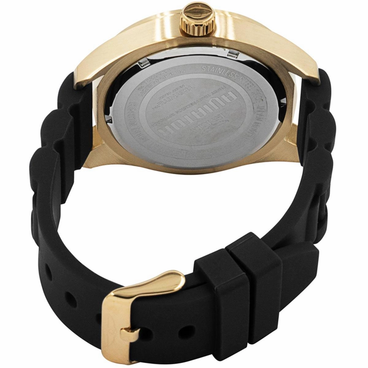 Invicta Men's Quartz Watch - Aviator Date Black Dial Silicone Rubber Strap | 38404