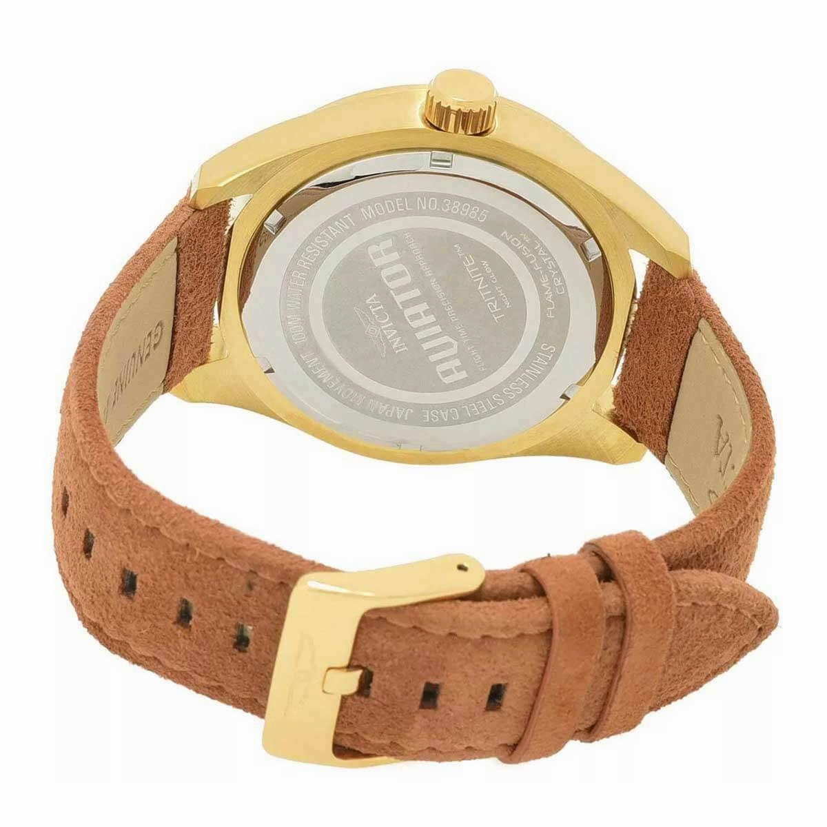 Invicta Men's Quartz Watch - Aviator Date Display Brown Dial Leather Strap | 38985