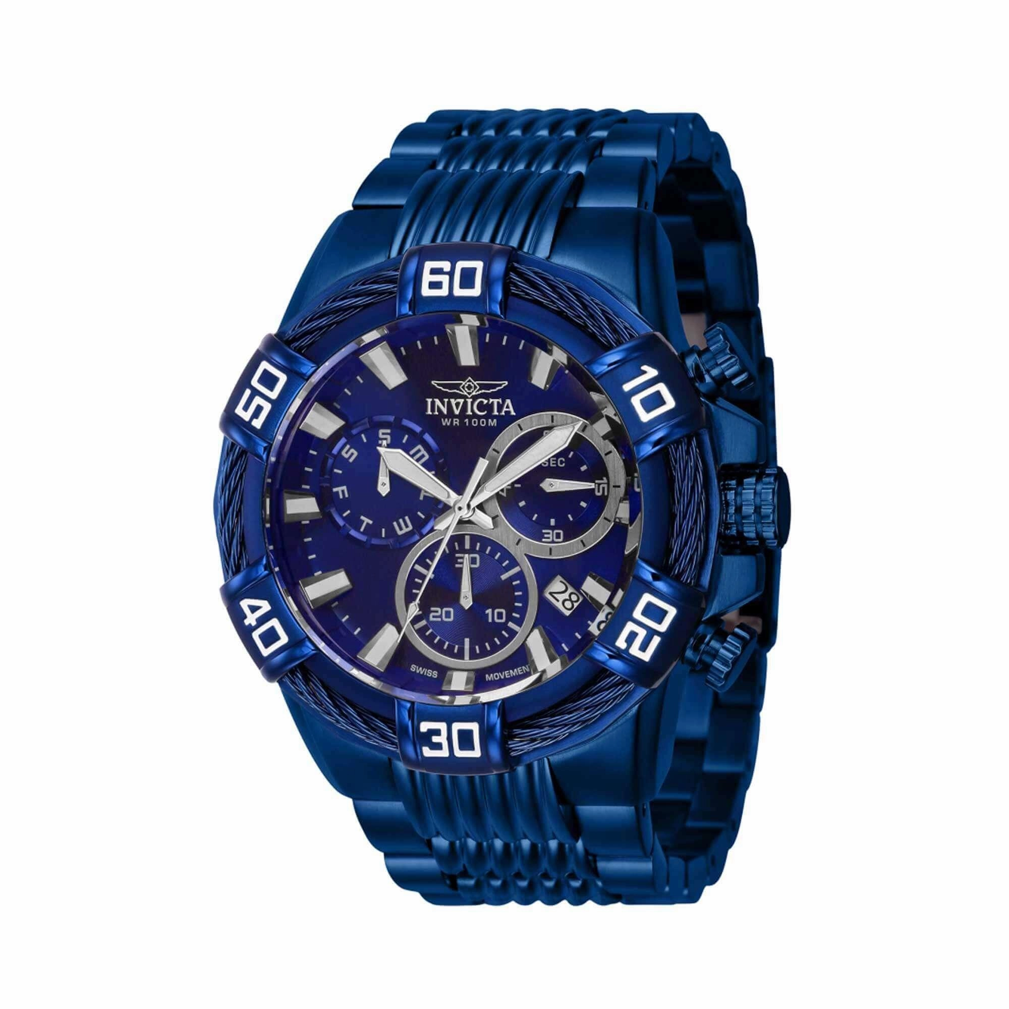 Invicta Men's Quartz Watch - Bolt Chronograph Blue Stainless Steel Bracelet | 40909