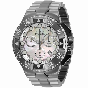 Invicta Men's Quartz Watch - Excursion Chrono MOP Dial Gunmetal SS Bracelet | 34860
