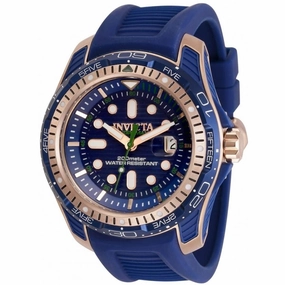 Invicta Men's Quartz Watch - Hydromax Rotating Bezel Blue Dial Silicone Strap | 29585