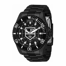 Invicta Men's Quartz Watch - NHL Los Angeles Kings Black Stainless Steel | 42259