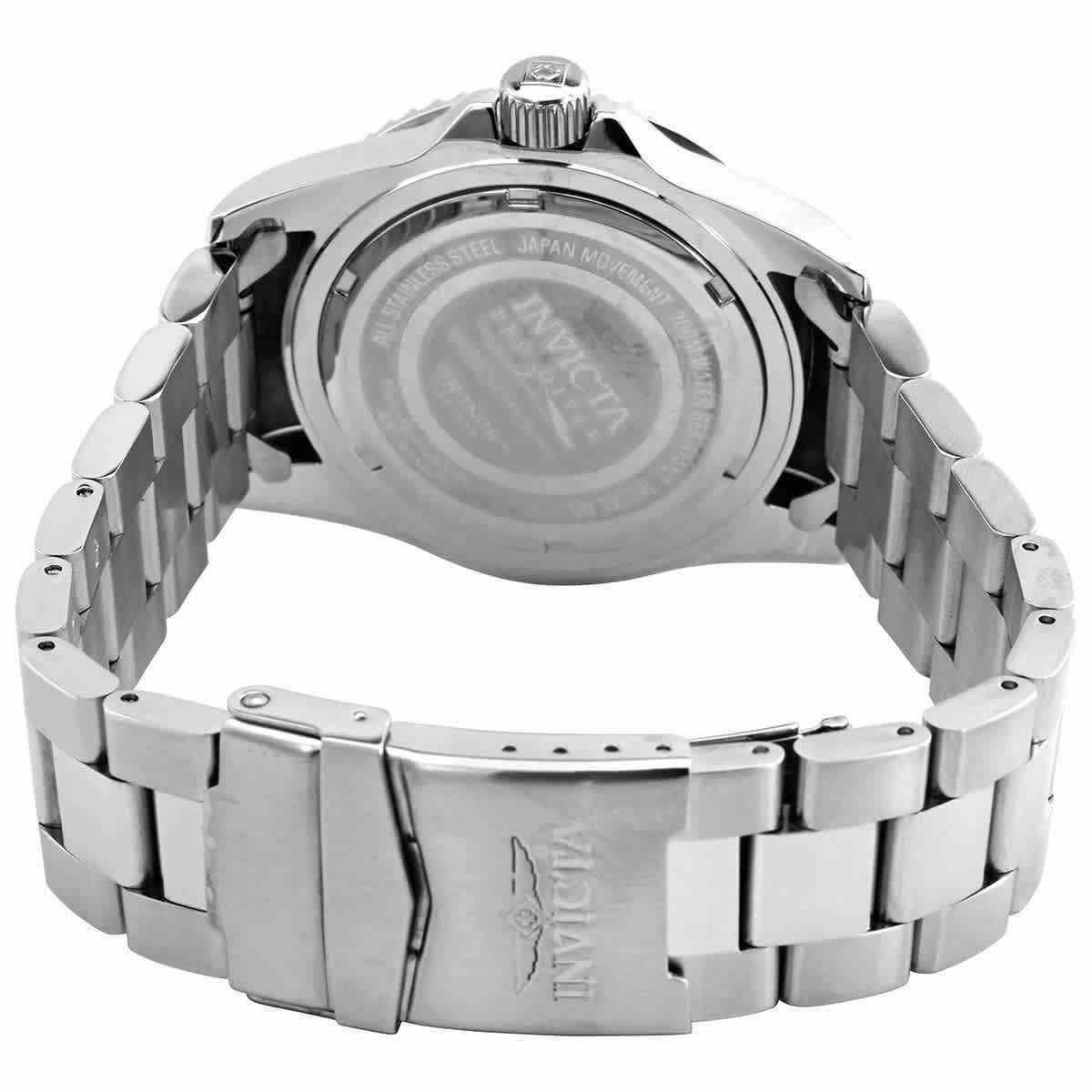Invicta Men's Quartz Watch - Pro Diver Black Dial Silver Steel Bracelet | 33266