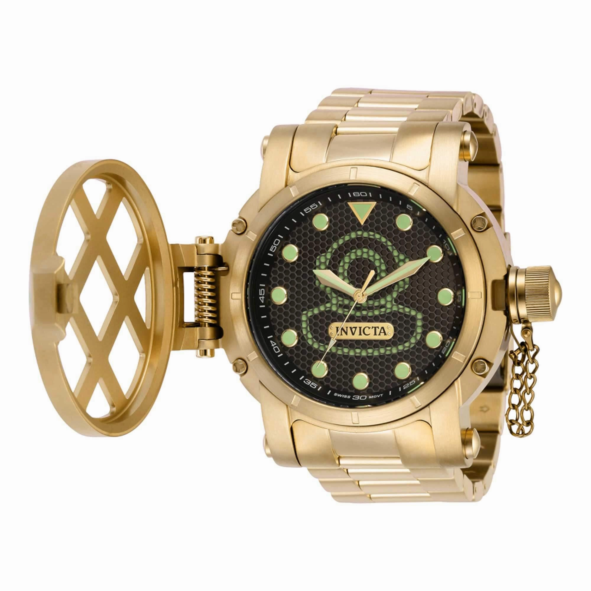 Invicta Men's Quartz Watch - Pro Diver Black Dial Yellow Gold Bracelet | 37355