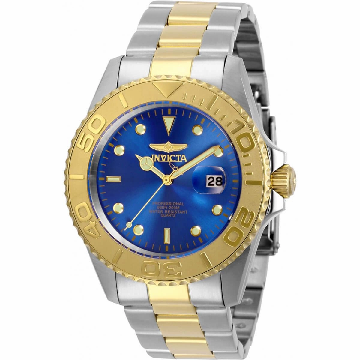 Invicta Men's Quartz Watch - Pro Diver Blue Dial Two Tone Bracelet | 29949