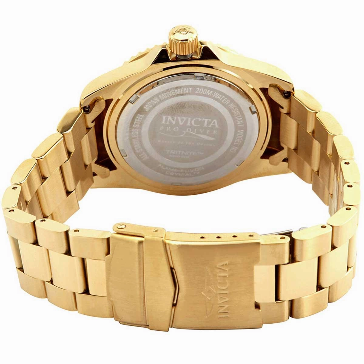 Invicta Men's Quartz Watch - Pro Diver Blue Dial Yellow Gold Steel Bracelet | 33270