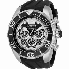 Invicta Men's Quartz Watch - Pro Diver Chronograph Black and Silver Dial | 33820