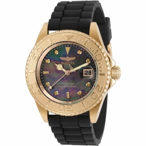 Invicta Men's Quartz Watch - Pro Diver MOP Dial Black Silicone Strap | 31188