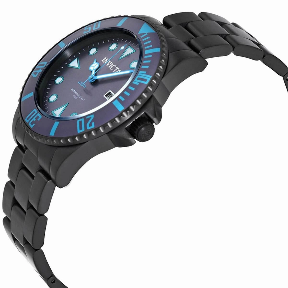 Invicta Men's Quartz Watch - Pro Diver Purple Dial Black Bracelet | 90297