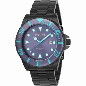 Invicta Men's Quartz Watch - Pro Diver Purple Dial Black Bracelet | 90297