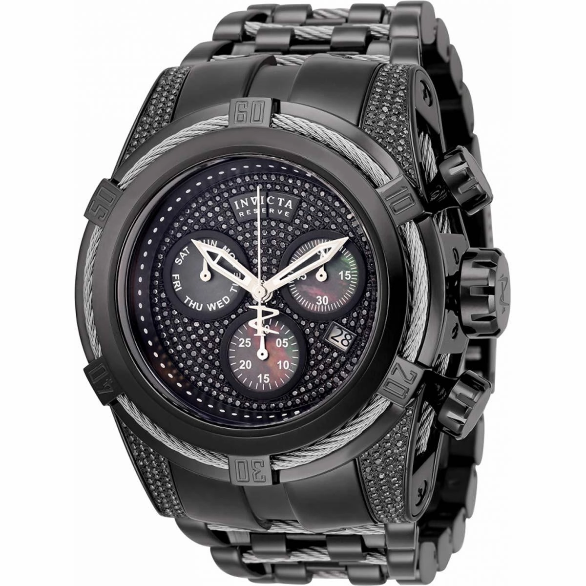Invicta Men's Quartz Watch - Reserve Bolt Zeus Diamond Chrono Black Dial | 32784
