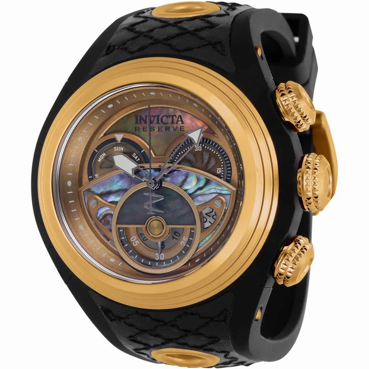 Invicta Men's Quartz Watch - Reserve S1 Chronograph khaki and mop dial strap | 38880